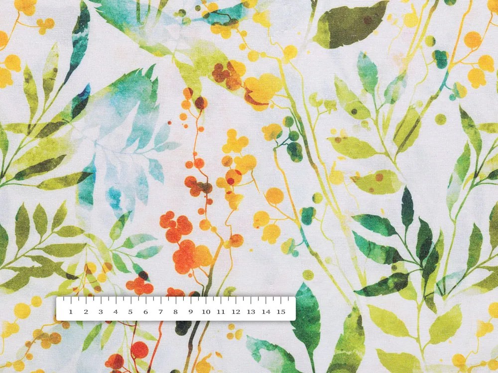 Biante Dekoračný obdĺžnikový obrus PML-066 Zelené popínavé lístky na bielom 50x100 cm