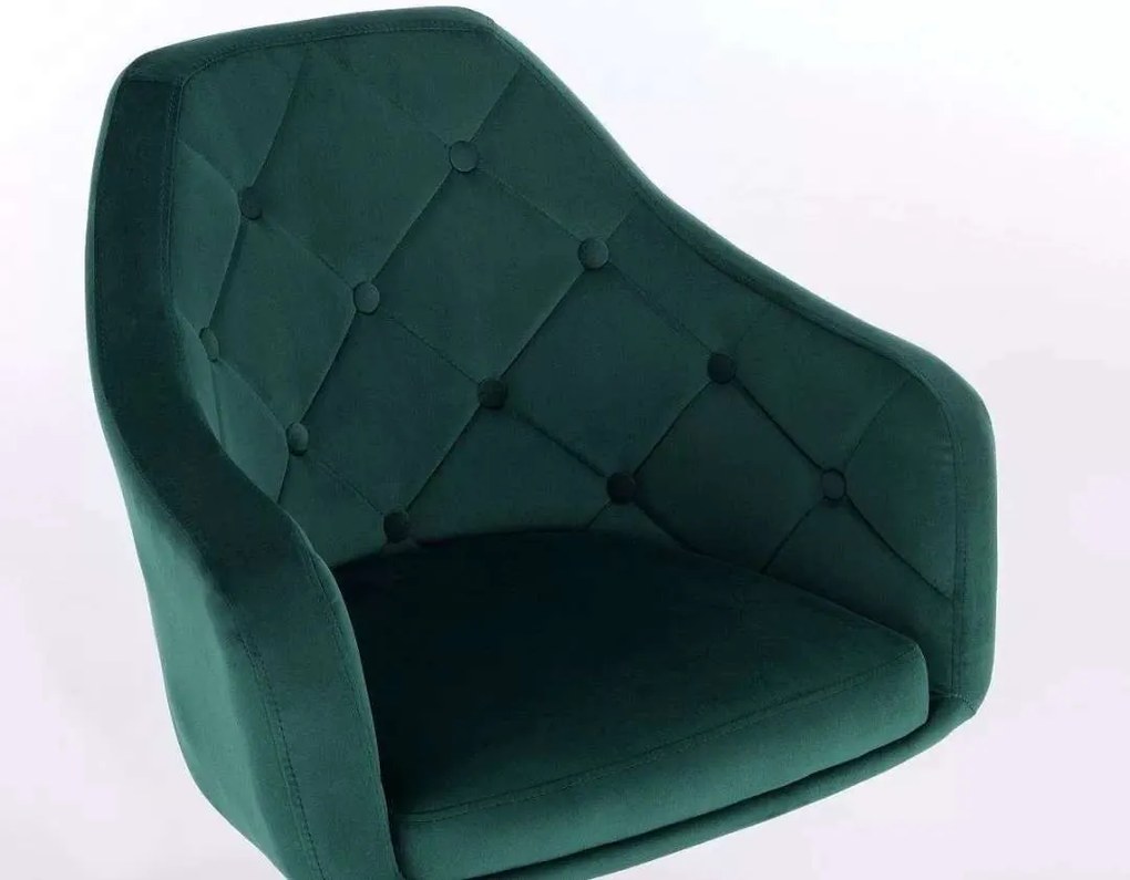 LuxuryForm DESIGN Kreslo ANDORA VELUR na čierne podstave s kolieskami - zelené