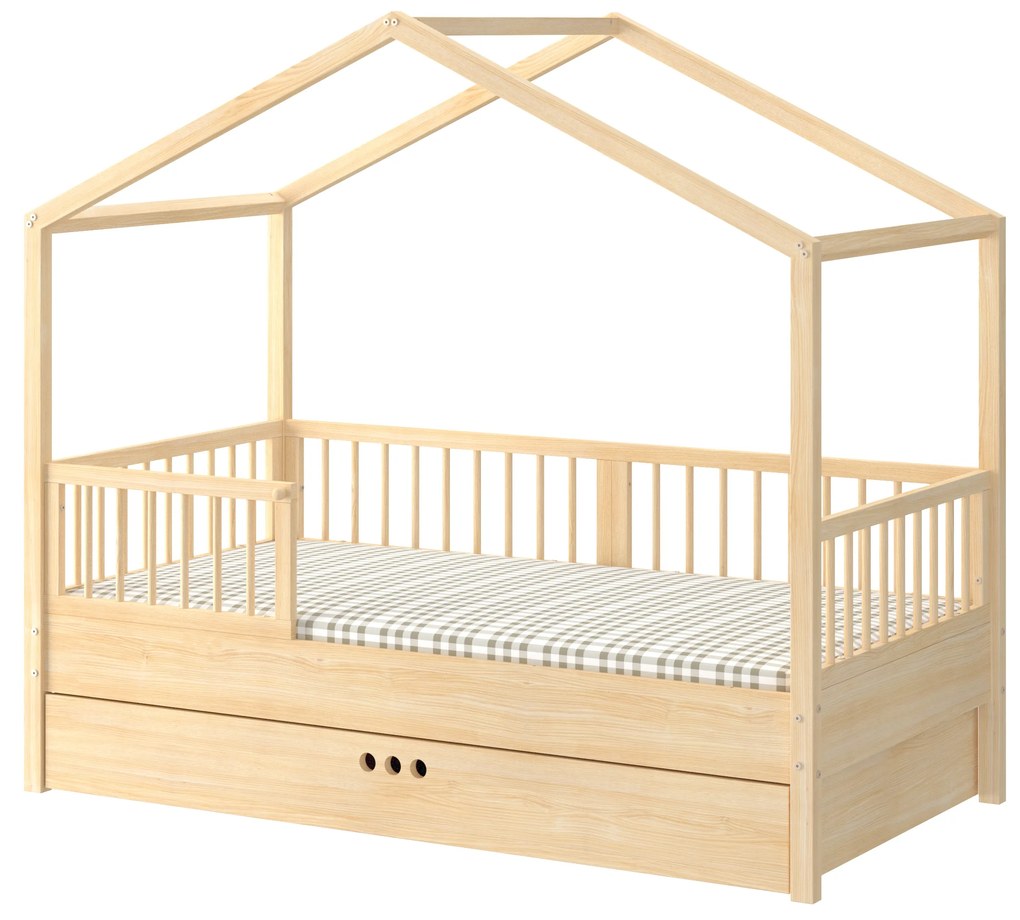 Posteľ domček Dream Nest pine 80x160 cm