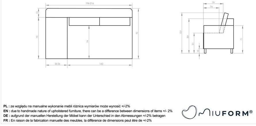 Staroružová menčestrová leňoška (ľavý roh) Chic Charlotte – Miuform