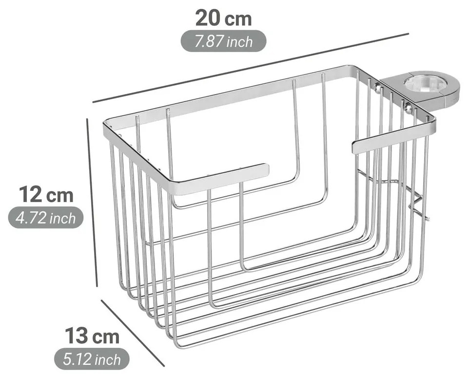 Kúpeľňová polička bez vŕtania z nehrdzavejúcej ocele v lesklej striebornej farbe Valognes – Wenko