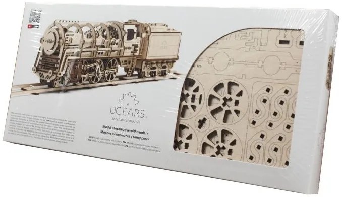 Ugears 3D puzzle Parní lokomotiva s vagónem 443 ks