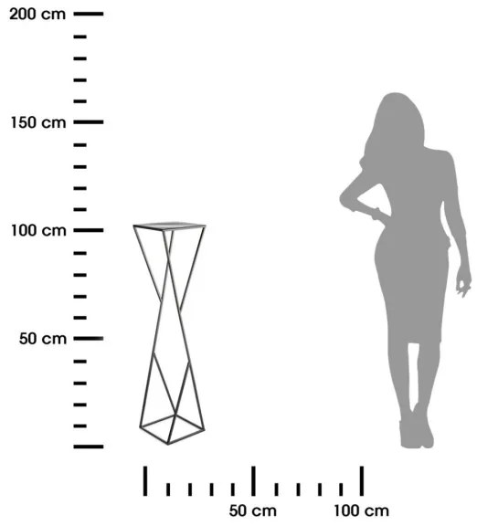 Stojan na kvety LOFT 100x23,5 cm čierna