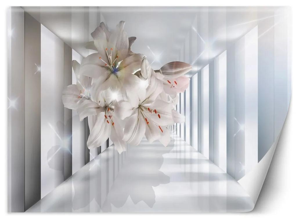 Fototapeta, 3D efekt Tunelové květiny - 100x70 cm