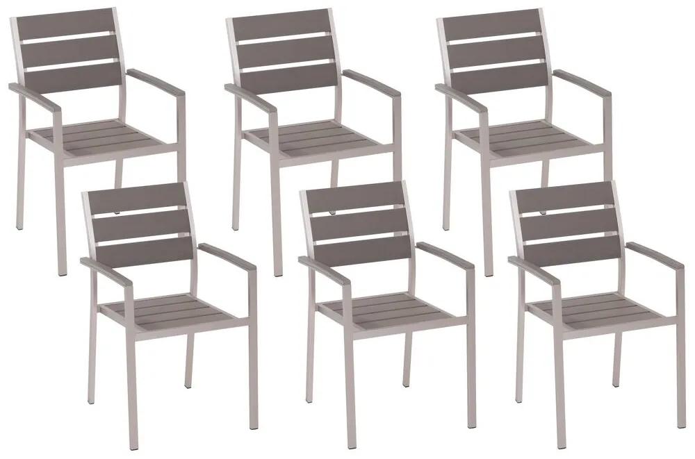 Súprava 6 jedálenských stoličiek sivá VERNIO Beliani