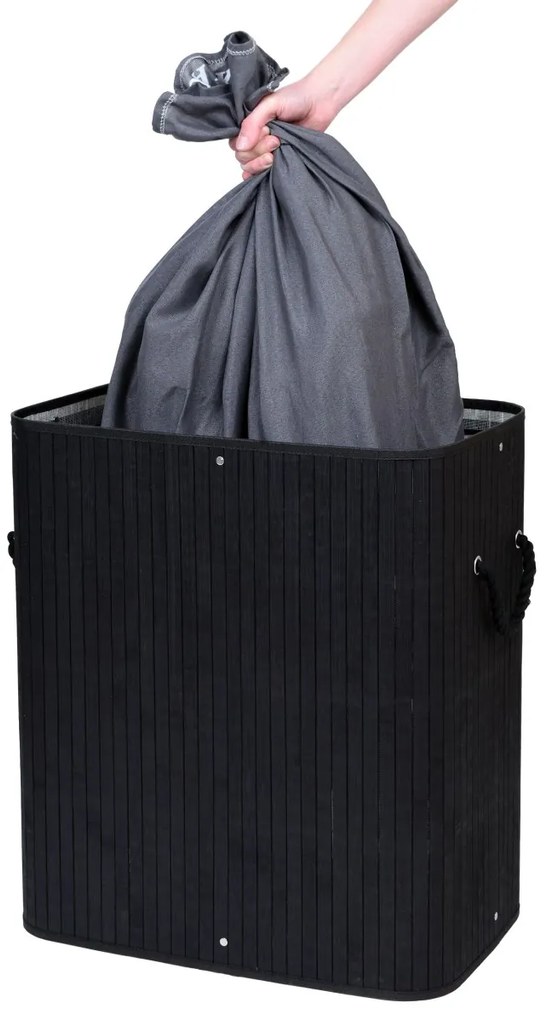 Bambusový kôš na bielizeň 100 L MARCUS čierny