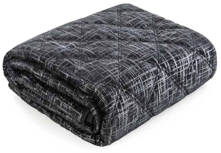 Dekorstudio Zamatový prehoz na posteľ BLINK 6 v čiernej farbe Rozmer prehozu (šírka x dĺžka): 170x210cm