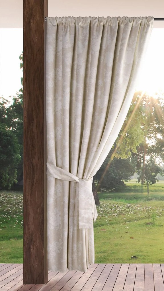 ZÁHRADNÝ VODEODOLNÝ ZÁVES NA PÁSKE GARDEN 155X200 CM VZOROVANÁ