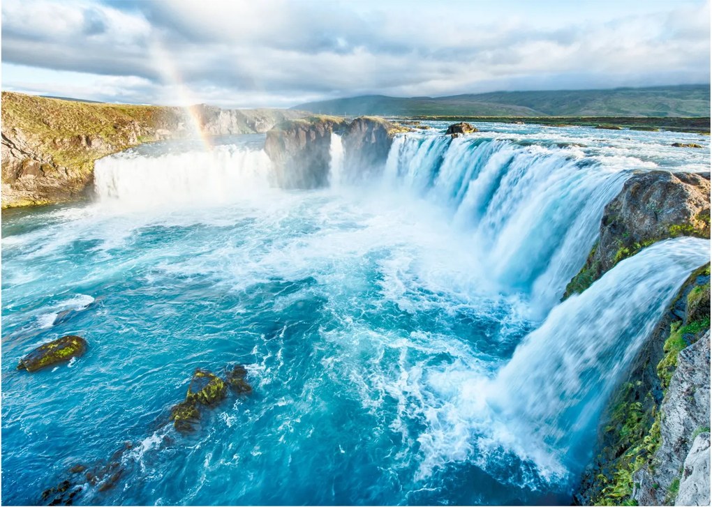 Sklenený obraz - Vodopád Godafoss (70x50 cm)