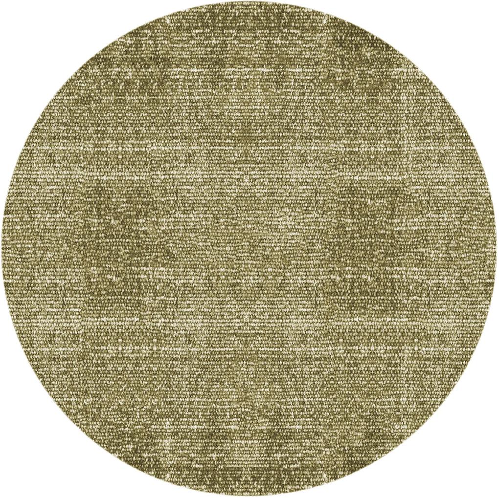 PRESENT TIME Bavlnený zelený okrúhly koberec Washed