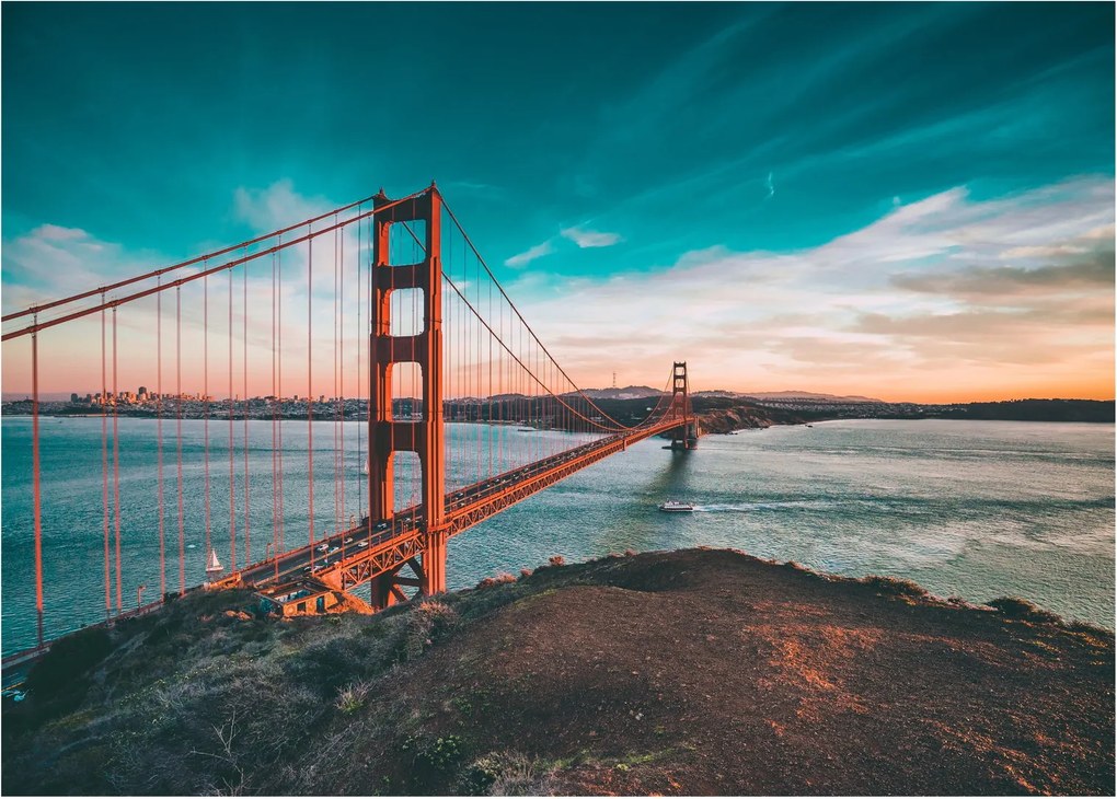 Sklenený obraz- Golden Gate, San Francisco (70x50 cm)