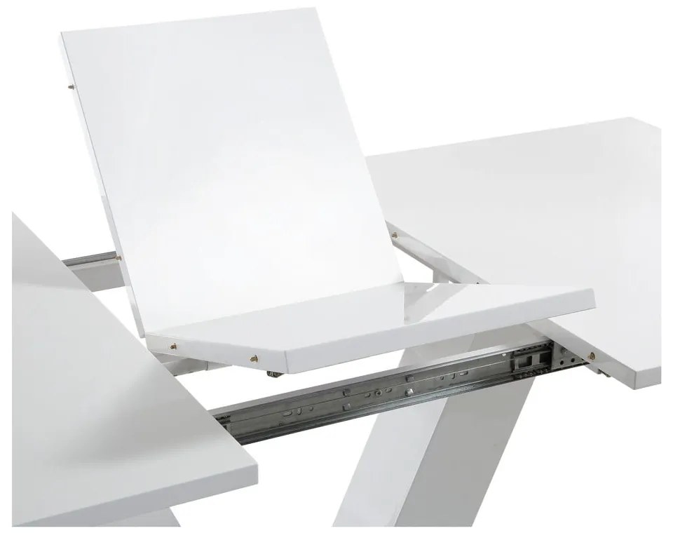 Lesklý rozkladací jedálenský stôl s prídavnou doskou 90x140 cm Aaron – Støraa