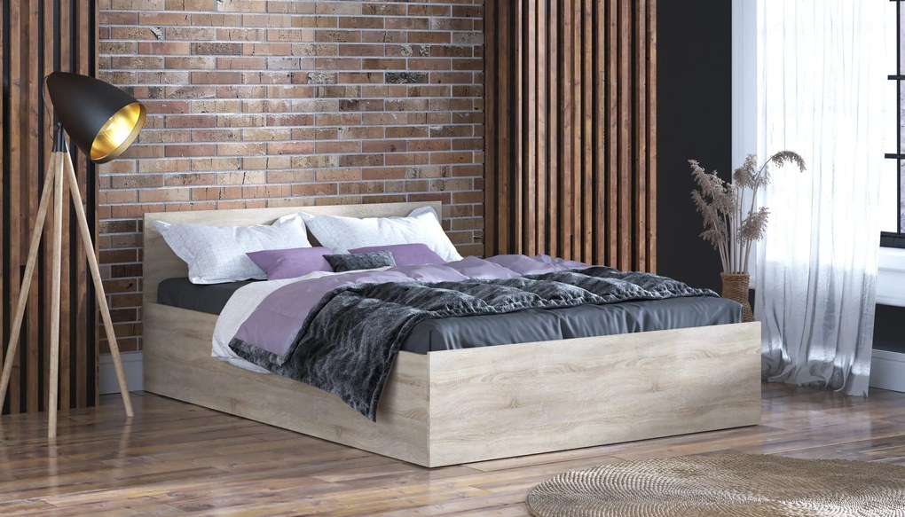 Posteľ 180x200 cm s matracom a úložným priestorom SPART1 Černá