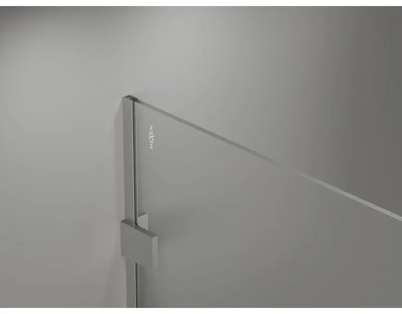 Mexen Lunar sprchová stena ľavá 120 x 200 cm, 8mm číre sklo, brúsená oceľ, 830-120-000-97-00-L