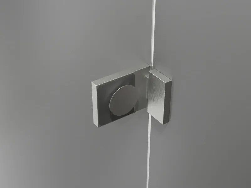 Mexen Lunar-B L, 1-krídlový sprchový kút, pravý, 70 x 70 cm, 8mm číre sklo, brúsená oceľ profil, 832L-070-070-97-00-P