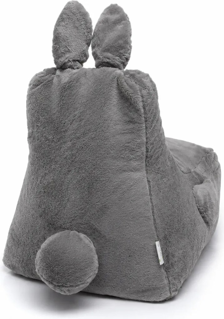 Set 2 detských sedacích vakov Bunny L Lapit sivý + Bag Sako L plyš čierny
