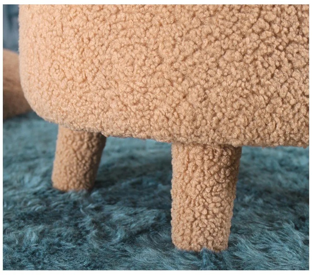 Hnedé detské kresielko z textílie bouclé Moouv – Artie