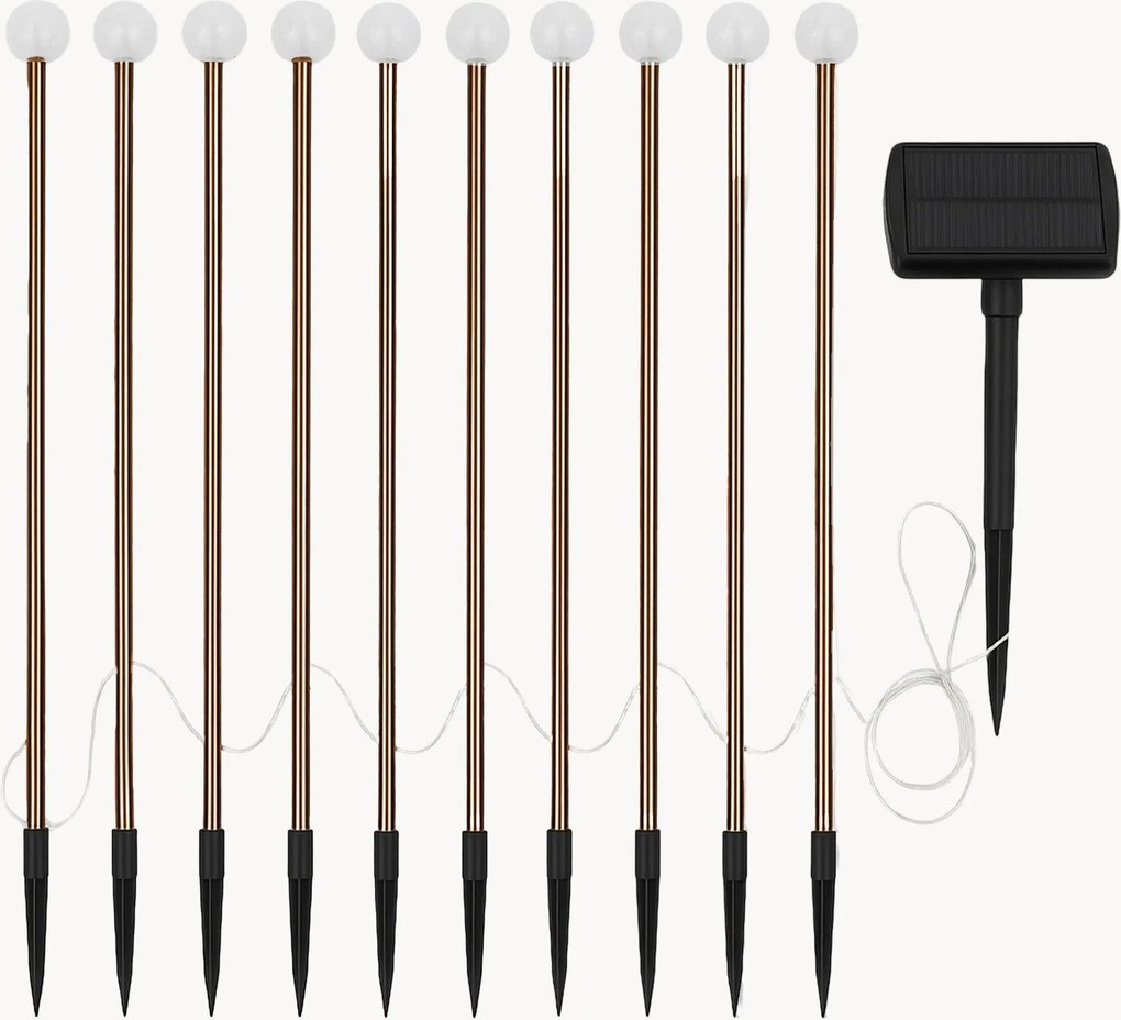 Stmievateľné solárne stĺpové LED lampy Lolly, 10 ks