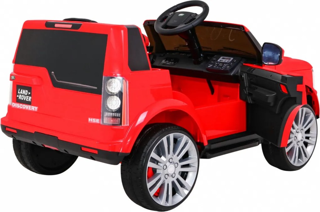 Ramiz Land Rover Discovery elektrické auto pre deti červené SUV + diaľkové ovládanie