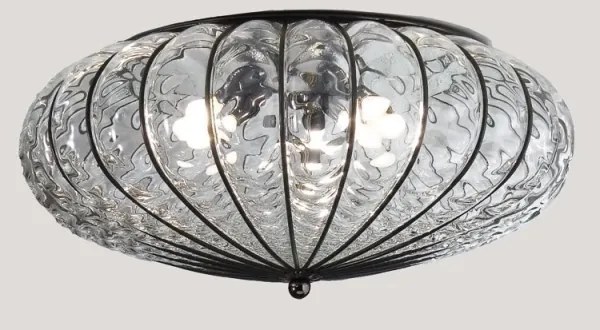 SIRU - Stropné svietidlo ACCADEMIA 3xE27/60W/230V číra/čierna benátske sklo