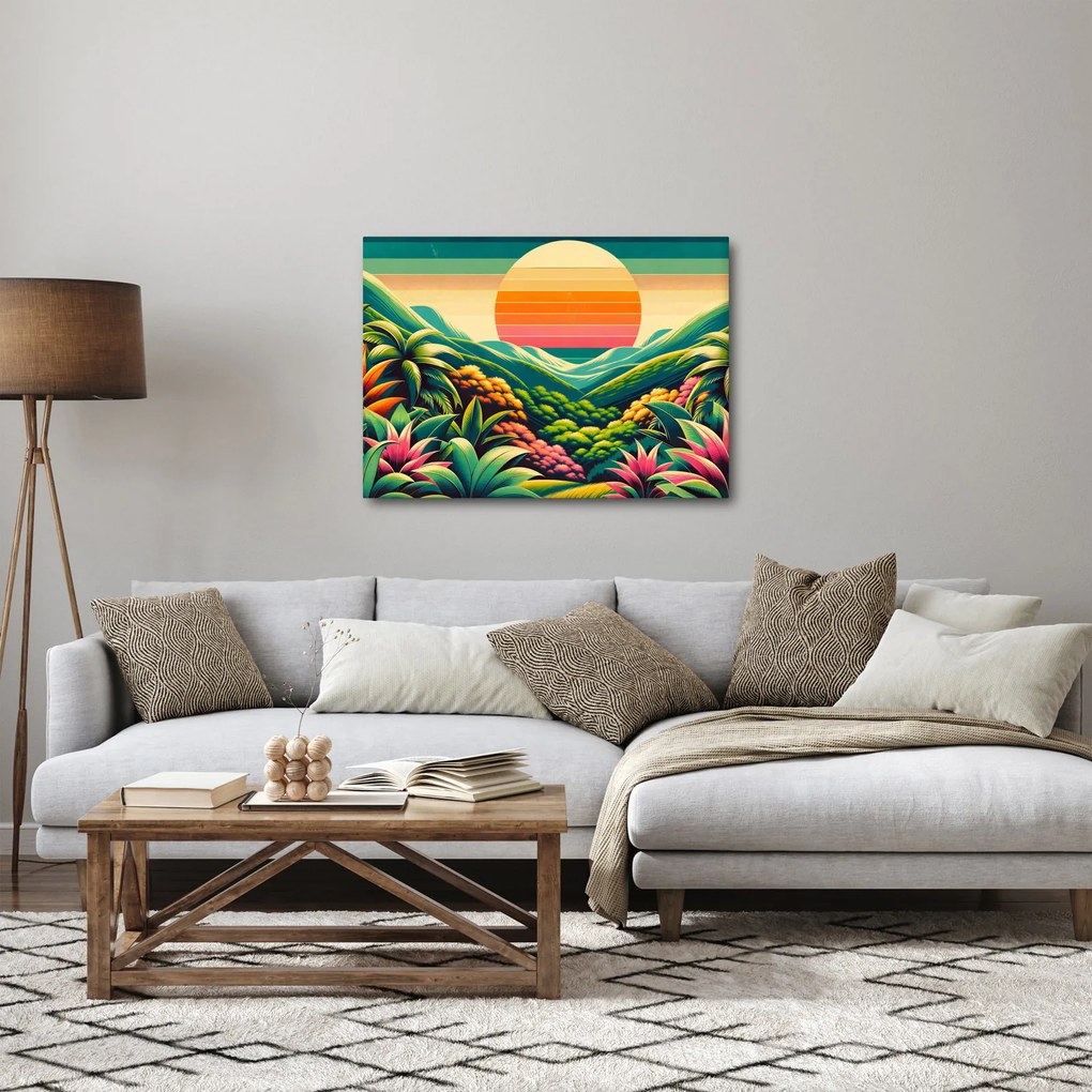 Obraz - Pestrofarebný západ slnka (70x50 cm)