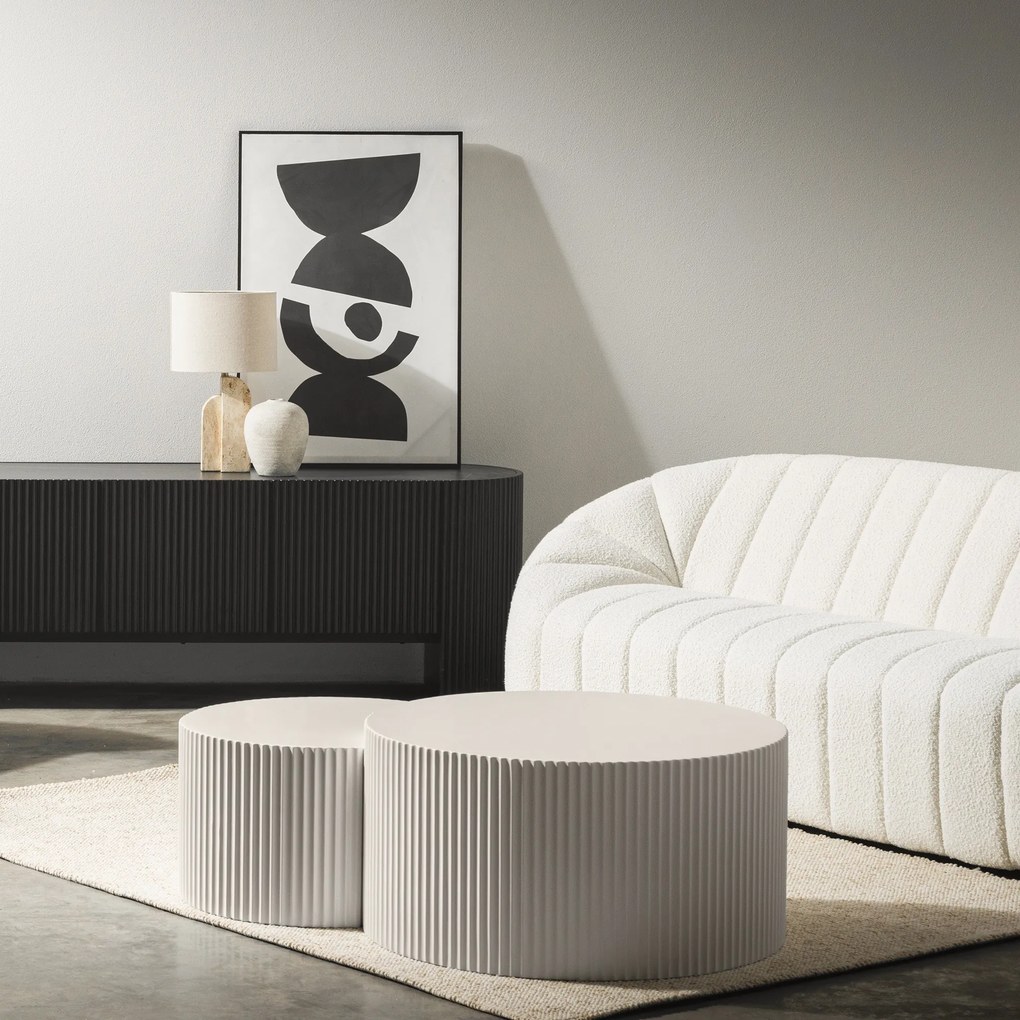 Sada dvoch konferenčných stolíkov Belmonte šedo-béžová