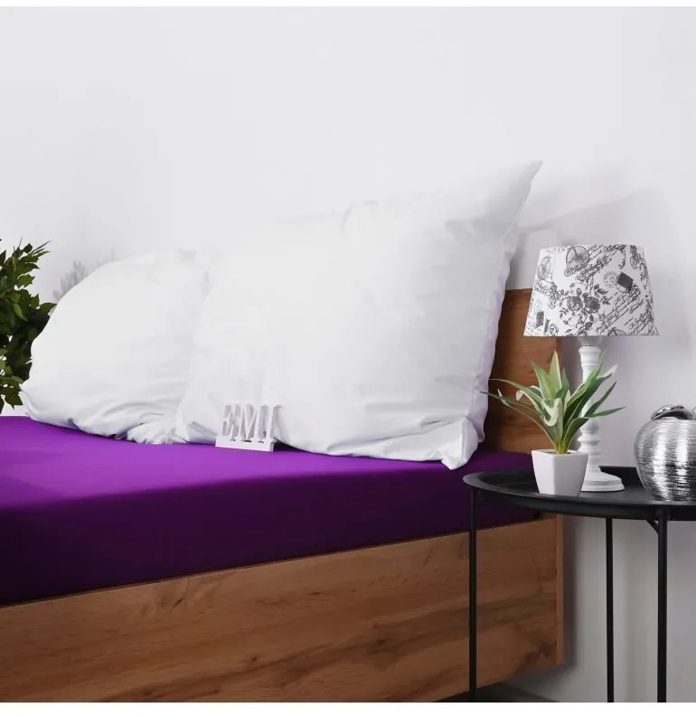 Plachta posteľná fialová jersey EMI, Detská plachta 70x140