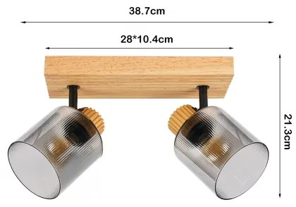 Brilagi - Bodové svietidlo HYGGE 2xE14/15W/230V drevo/dymové