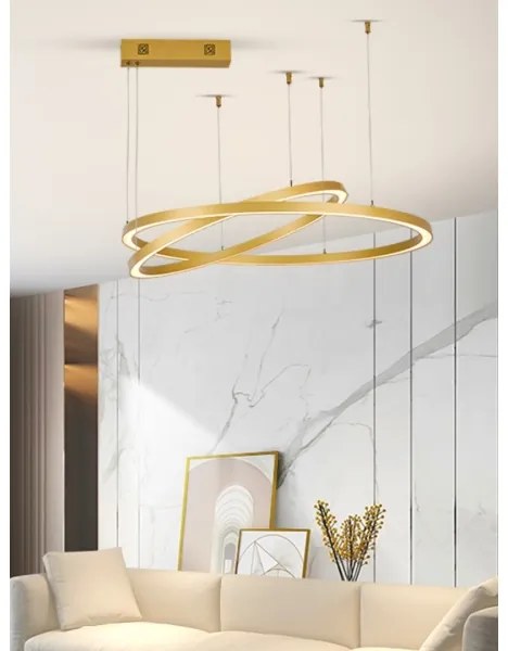 Immax NEO 07218L - LED Stmievateľný luster FINO 93W/230V 60/80cm zlatá Tuya+DO