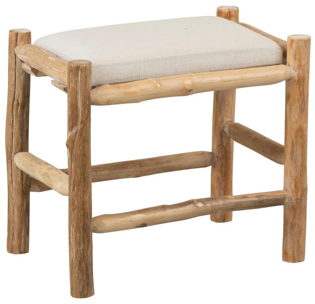 Prírodné drevená stolička so sedákom VANESSA - 50 * 36 * 44 cm