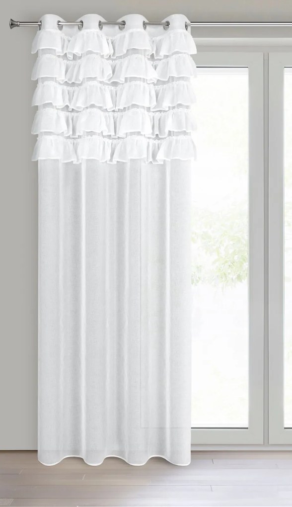 ZÁCLONA NA KRÚŽKOCH AURA 140X250 CM BIELA