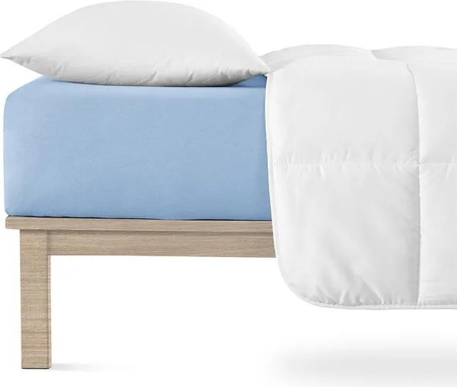 Napínacia plachta na posteľ jersey s elastanom modrá sada 2 ks 90 x 200 cm