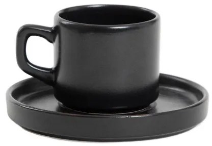 Šálka FAMELIO čierna, s podšálkou 725456 200 ml