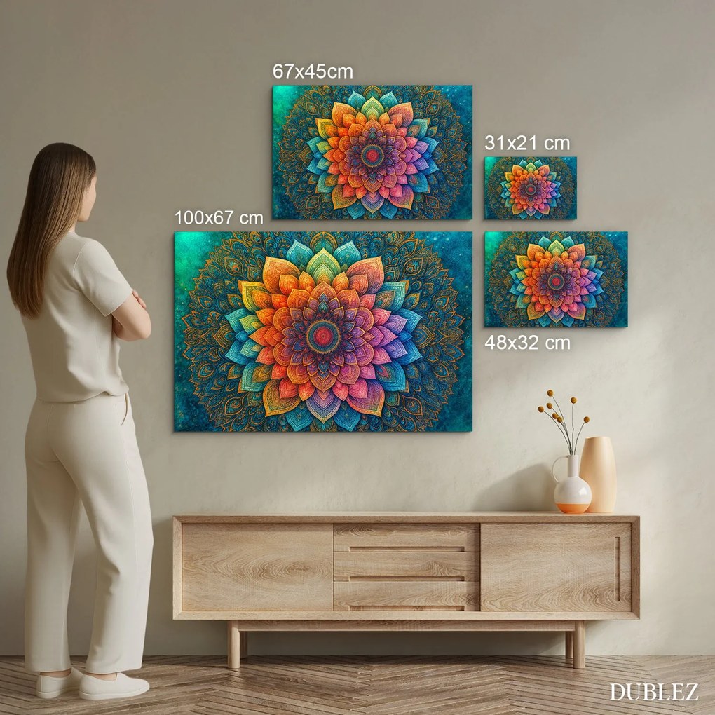 DUBLEZ | Žiarivá mandala na stenu - Obraz | UV potlač, Premium