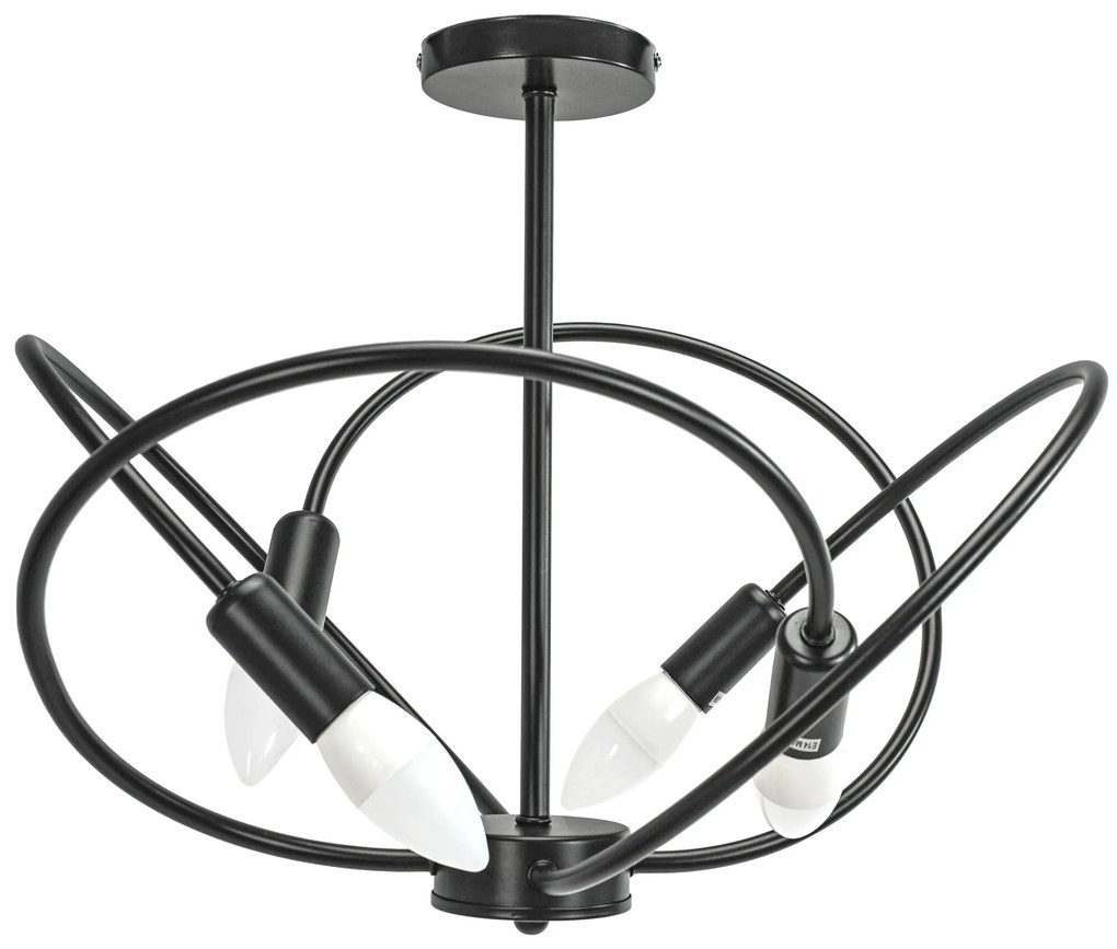 Toolight Toolight, stropné svietidlo 4xE27 APP1093-4C, čierna, OSW-04409