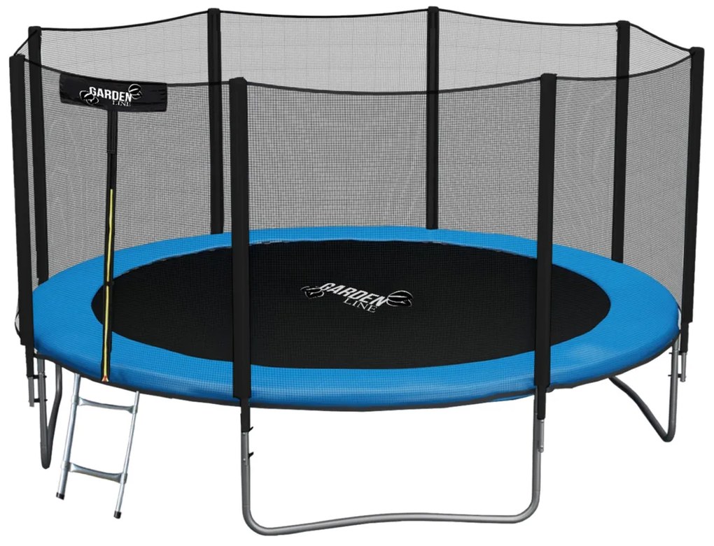 Trampolína s vonkajšou sieťou 374 cm Gardenline - modrá
