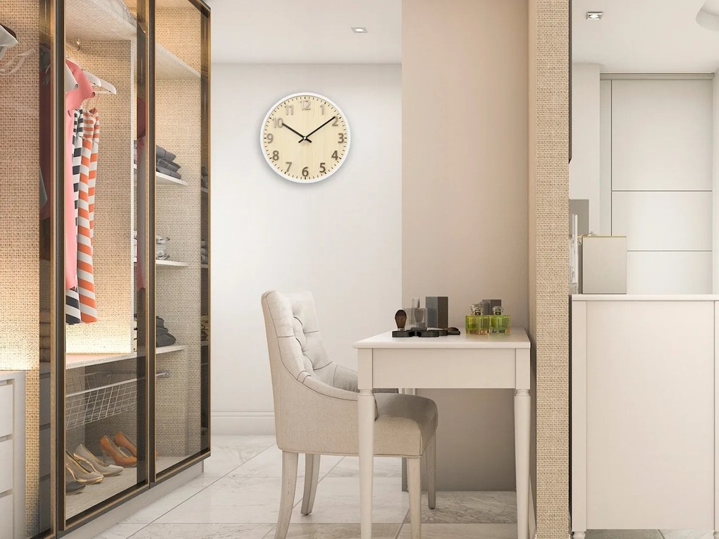 Bambusové nástěnné hodiny Karina 30 cm hnědé/bílé