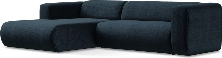 Modrá rohová pohovka (ľavý roh/s leňoškou) Ekahi – Makamii