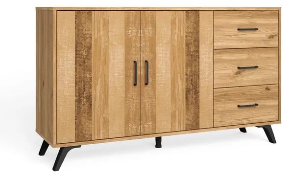 Nízka komoda v dekore duba v prírodnej farbe 136x81 cm Nordic – Marckeric