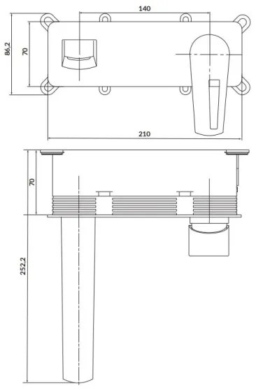 Cersanit S951-357 - Vaňová batéria na podomietkovú inštaláciu MILLE lesklý chróm