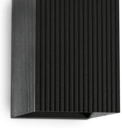 FARO 40566 - Nástenné svietidlo SOLE 2xGU10/8W/230V čierna vrúbkovaná hranatý