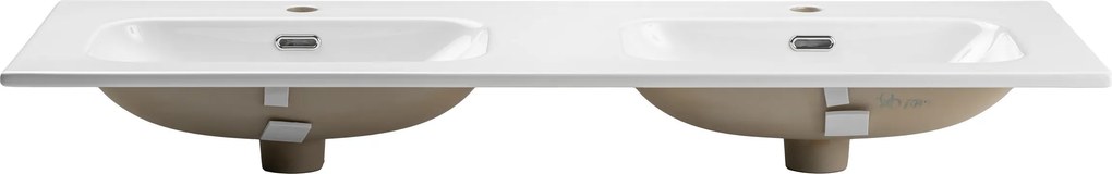 Comad Nábytkové keramické dvojumývadlo FLY 120D DP, 121x46 cm, biela lesklá