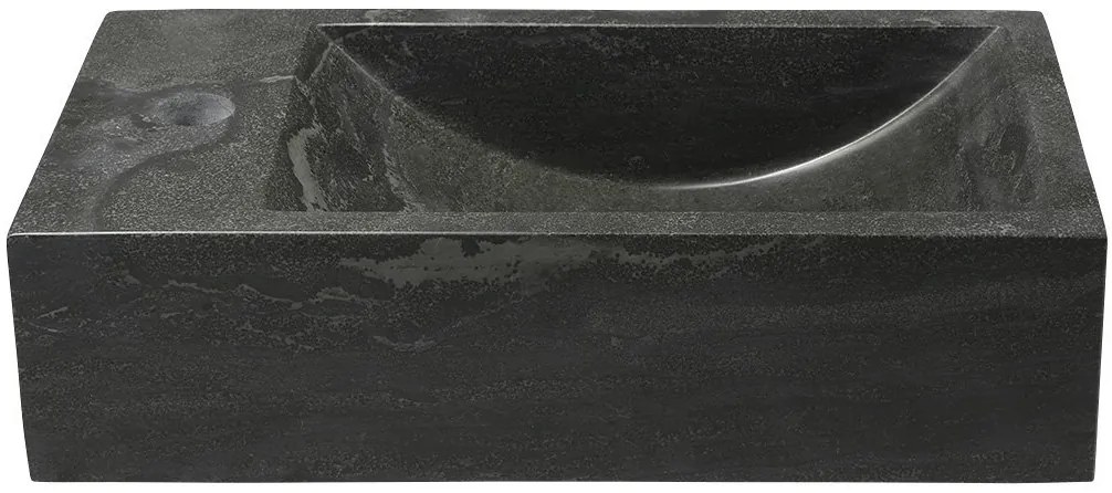 Sapho Sapho, BLOK kamenné umývadlo 40x10x22 cm, otvor vľavo, čierny Antracit, 2401-38