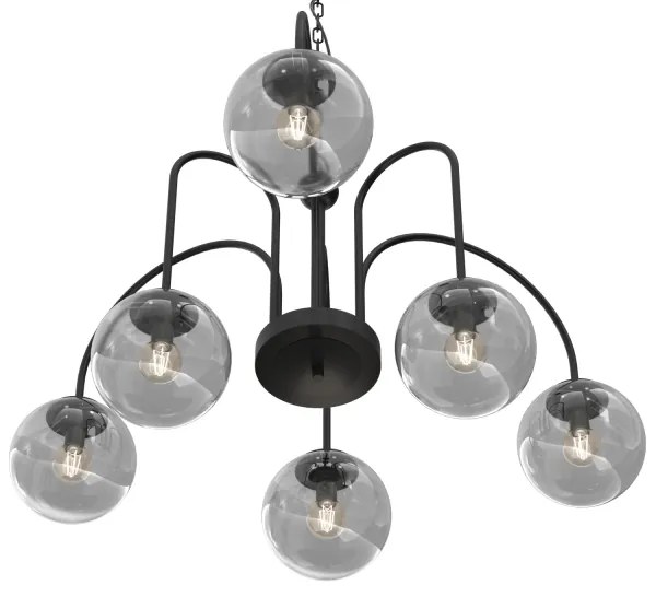 Luster na reťazi CAMBRIDGE 6xE14/60W/230V čierna