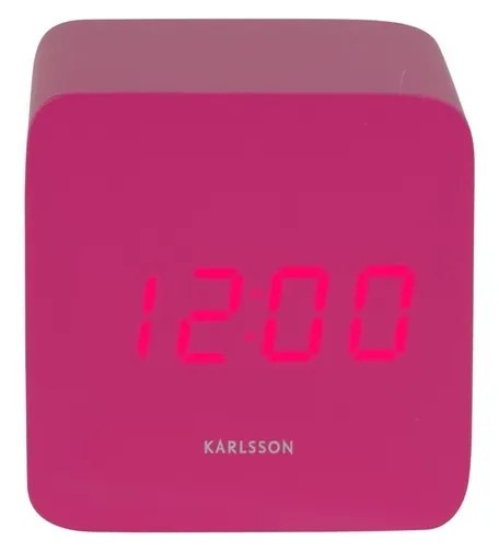Karlsson 5982BP dizajnové LED hodiny s budíkom ružová, 7 cm