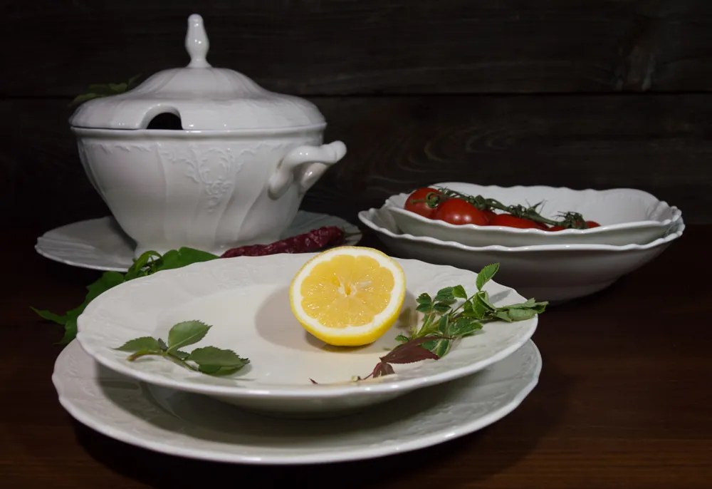 Thun obedová súprava  Bernadotte biela 26-dielná