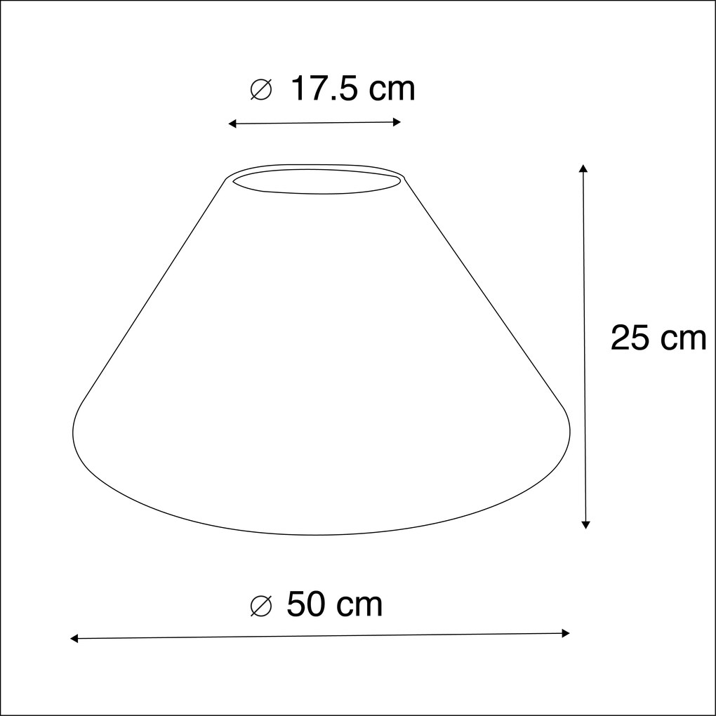 Látkové tienidlo béžové okrúhle šikmé 50/17,5/25
