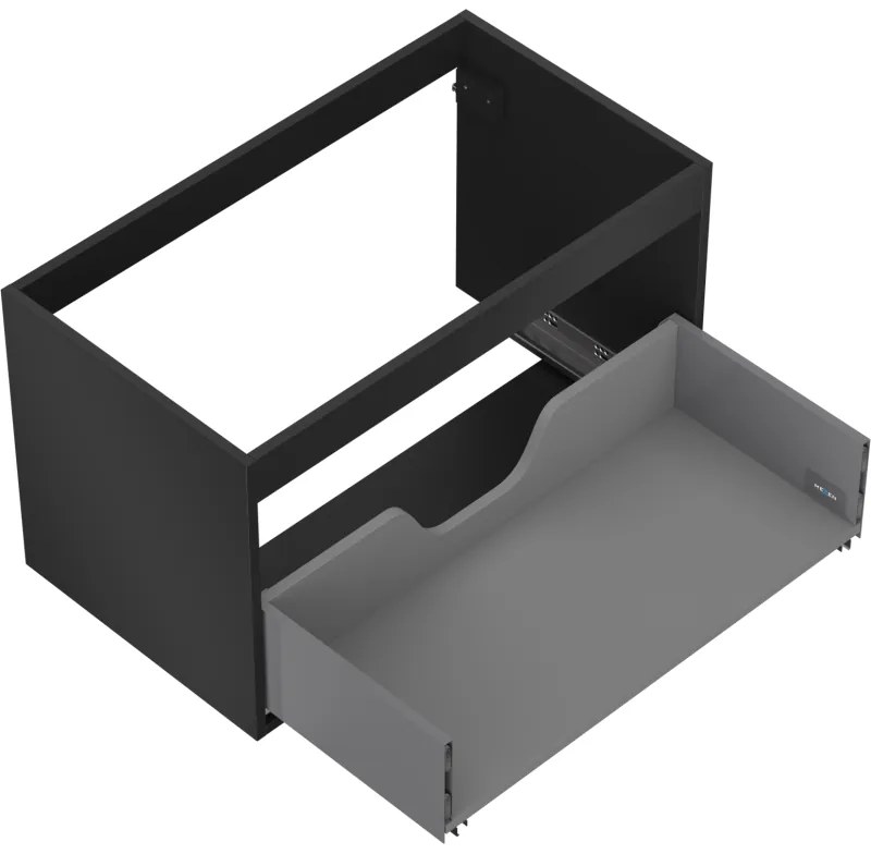 Mexen Box-A, závesná skrinka 80 cm, 1 zásuvka, čierna matná, 91AX0-0800-470-1-71