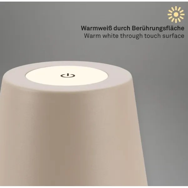 Briloner 7508011 - LED stmievateľná nabíjateľná stolná lampa LED/2,5W/5V IP44 béžová