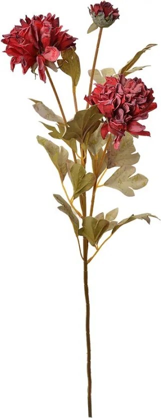Dekorácia umelá kvetina s červenými kvetmi - 9*9*68 cm